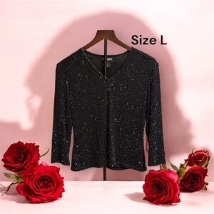 Elegant Black Sparkle Top